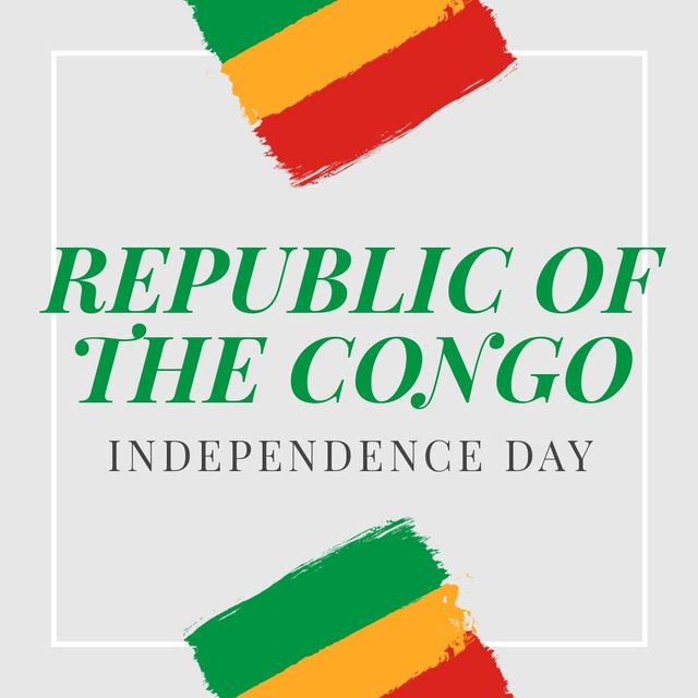 Illustration of republic of the congo independence day text with national flags on white background. Vector, patriotism, celebration, freedom and identity concept.