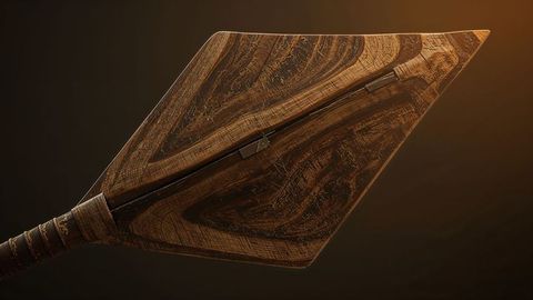 Artisan wooden paddle blade highlighting craftsmanship