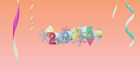 Festive 2025 Celebration with Colorful Decorations