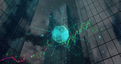 Futuristic Networking Over Urban Skyscrapers - Download Free Stock Images Pikwizard.com
