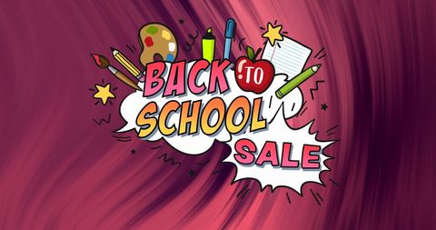 Dynamic Back to School Sale Banner Illustration