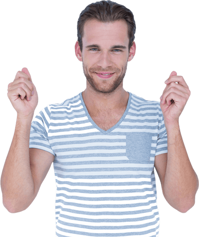 Confident Man Gesturing Triumphant Pose Transparent Background - Download Free Stock Videos Pikwizard.com