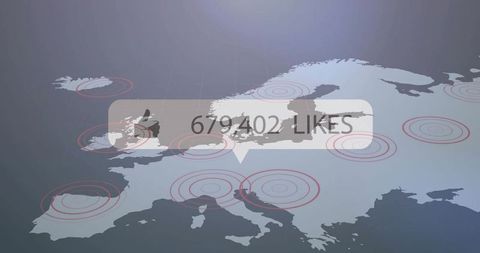 Social Media Engagement and Popularity in Europe Concept