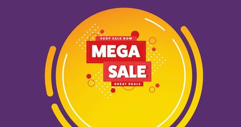 Mega Sale Banner with Vibrant Circular Design