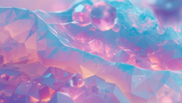 Pastel Crystalline Abstract with Translucent Spheres