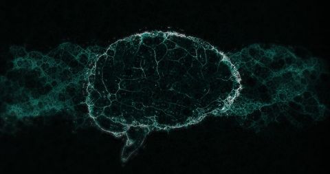 Glowing digital brain neural network representation