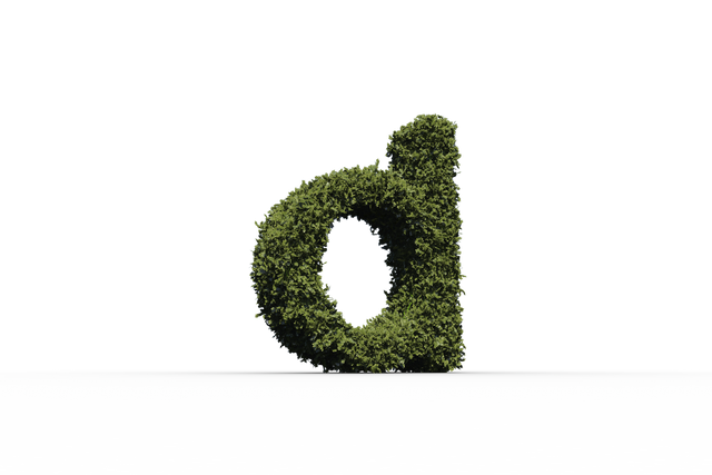 Greenery Letter D on Transparent Background Nature Concept - Download Free Stock Videos Pikwizard.com