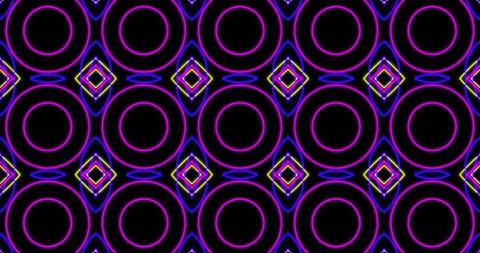 Vibrant Neon Geometric Pattern with Circles and Diamonds - Download Free Stock Images Pikwizard.com