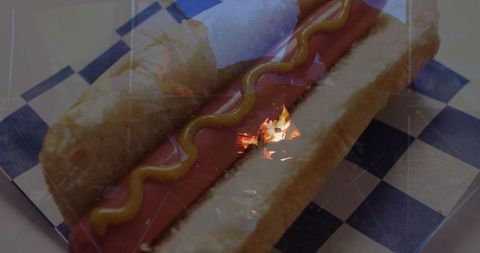 Classic Hot Dog with Mustard at Concession Stand