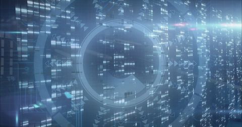 Abstract Digital Data Flow with Circular HUD Interface - Download Free Stock Images Pikwizard.com