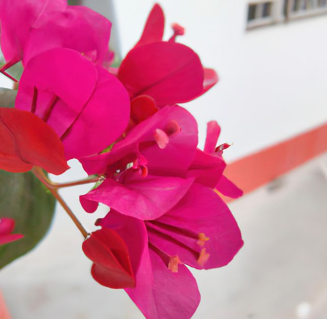 Vibrant pink bougainvillea flowers captured in detail, showcasing their delicate petals and rich color. Ideal for use in nature-themed content, floristry promotions, gardening websites, and botanical publications, highlighting the beauty of tropical flora.