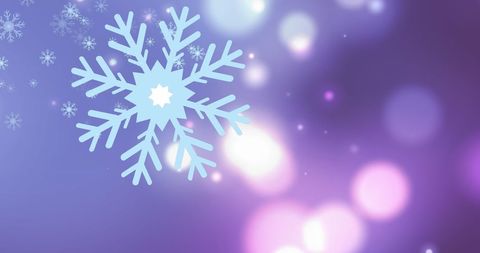 Winter Snowflakes Over Glowing Purple Bokeh Background - Download Free Stock Images Pikwizard.com