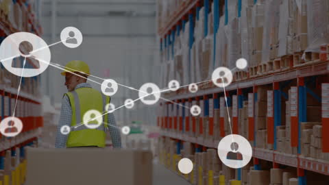 Warehouse Worker Linking Global Shipping Networks