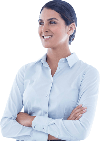 confident businesswoman with arms crossed in transparent background - Download Free Stock Videos Pikwizard.com