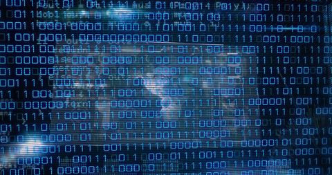 Binary Code Overlay in Digital Data Visualization - Download Free Stock Images Pikwizard.com