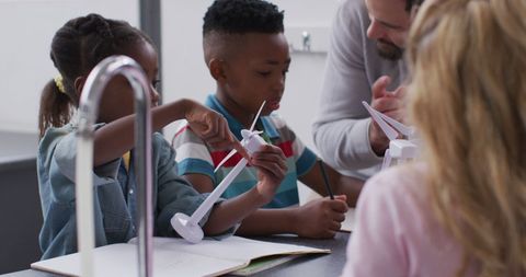 Students Learning About Renewable Energy in Classroom