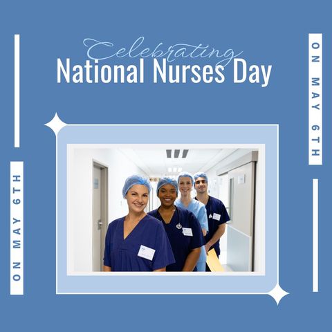 Multiracial nurses celebrating national nurses day together