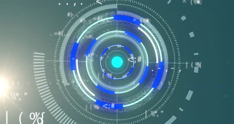 Futuristic Digital Interface Display with Moving Connections