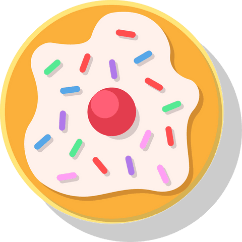 flat-design donut with cherry on transparent surface - Download Free Stock Videos Pikwizard.com