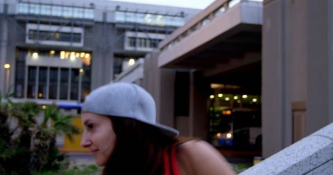 Smiling female street dancer expressing joy