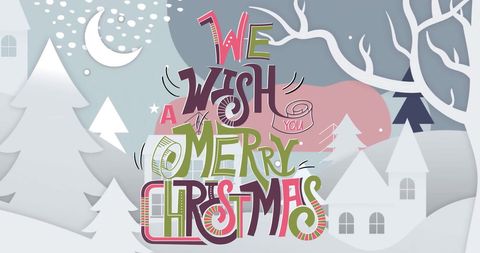Festive Christmas Greeting with Winter Wonderland Scene - Download Free Stock Images Pikwizard.com
