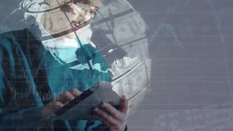 Global Economic Healthcare and Financial Data Concept