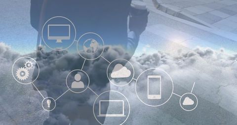 Digital network connectivity and global connections concept