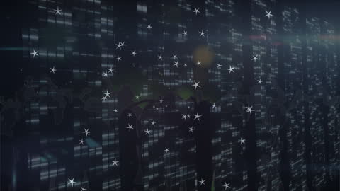 Futuristic Urban Nightlife with Starry Lights