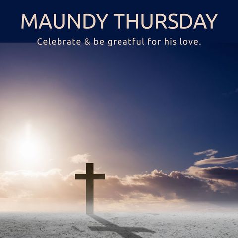 maundy thursday cross with sunrise sky - Download Free Stock Templates Pikwizard.com