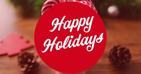 Festive Christmas Greeting Card with Candy Canes and Decorations