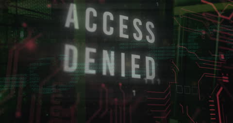 Futuristic Digital Security Concept with Access Denied Message