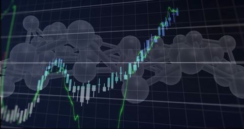 Visualizing Molecular Data with Rising Candlestick and Neon Line Chart