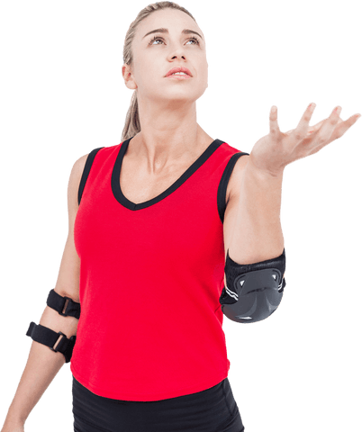 woman with elbow protectors on transparent background - Download Free Stock Videos Pikwizard.com