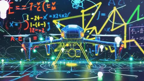 Innovative Drone Hovering Over Data Streams Visualization