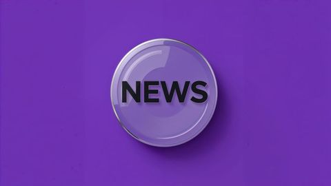 Abstract purple button emphasizing news update concept