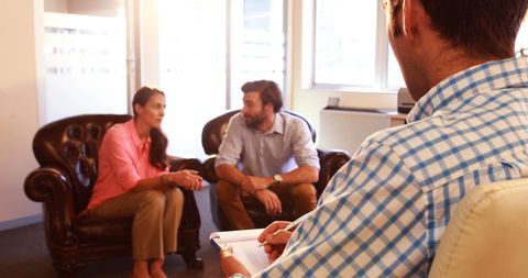 Couple Engaging in Counseling Session with Therapist - Download Free Stock Images Pikwizard.com