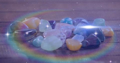 Glowing Crystals Under Starry Digital Effect