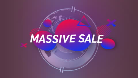 Vibrant Massive Sale Animation with Digital Shape Elements