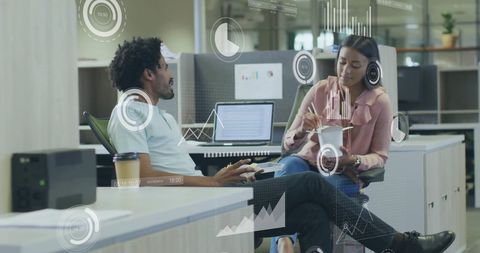 Financial Analytics and Collaboration in Modern Office - Download Free Stock Images Pikwizard.com