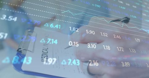 financial data analytics overlay on medical professionals - Download Free Stock Images Pikwizard.com