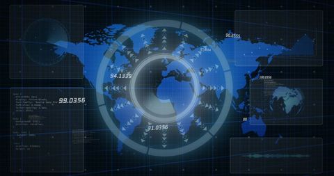 High-Tech Global Data Processing and Analysis Interface - Download Free Stock Images Pikwizard.com