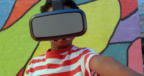 Child Exploring Virtual Reality Technology Outdoors - Download Free Stock Images Pikwizard.com