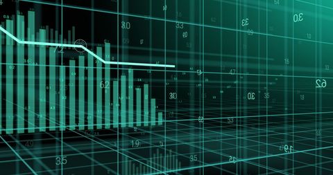 Dynamic Green Data Interface with 3D Grid Overlay - Download Free Stock Images Pikwizard.com