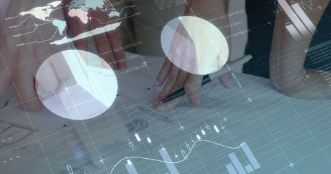 Business Team Analyzing Global Market Data with Infographic Overlays - Download Free Stock Images Pikwizard.com