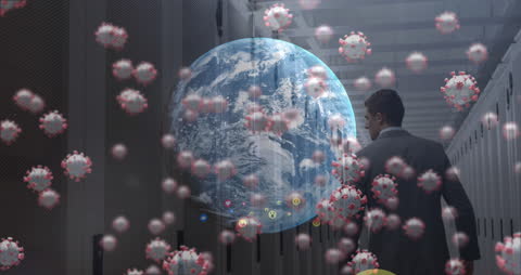 Global Technology Amidst Pandemic Concept in Server Room