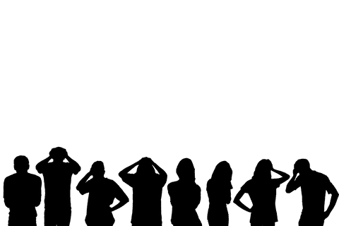 Silhouette of group with transparent background