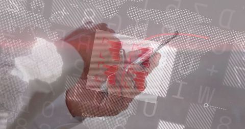 Business Professional Analyzing Data on Tablet with Digital Interface