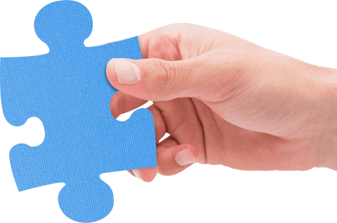 transparent view of hand holding blue jigsaw puzzle piece - Download Free Stock Videos Pikwizard.com