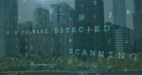 Digital Security Visualization Over Cityscape - Download Free Stock Images Pikwizard.com