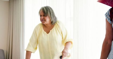 Senior lesbian couple preparing for summer vacation